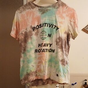 Tie-Dye‎ Graphic T-Shirt." Positivity On Heavy Rotation" Sz.M